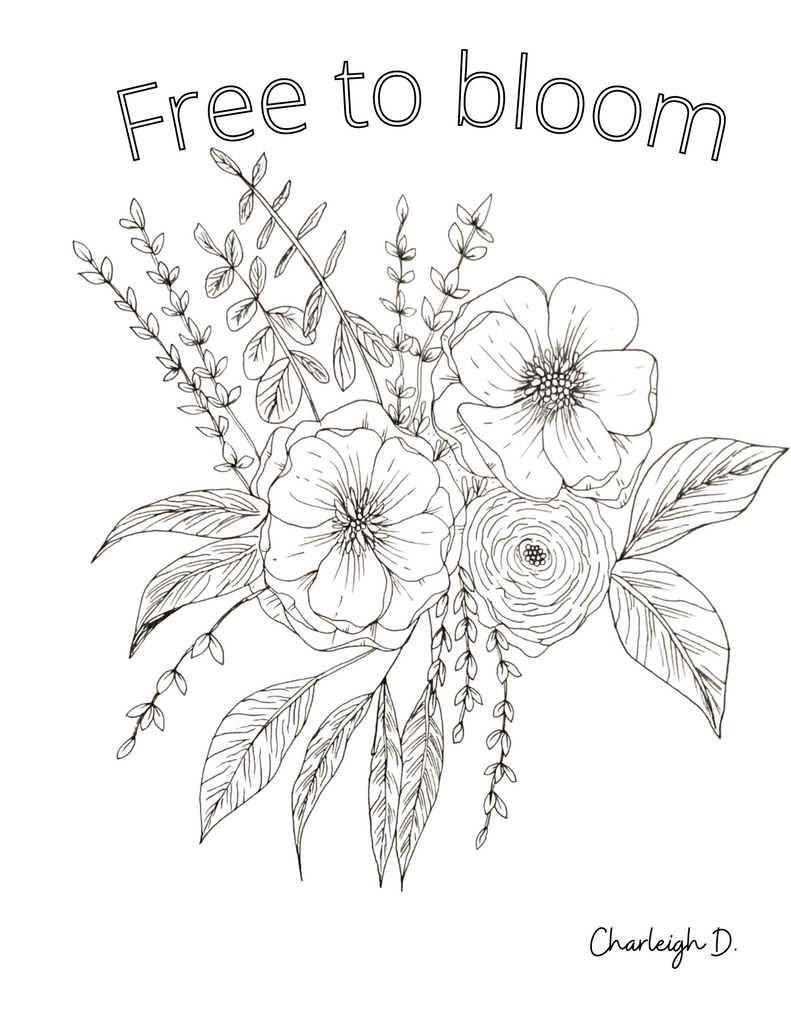 Destress with a coloring page, designed by me~ Charleigh D