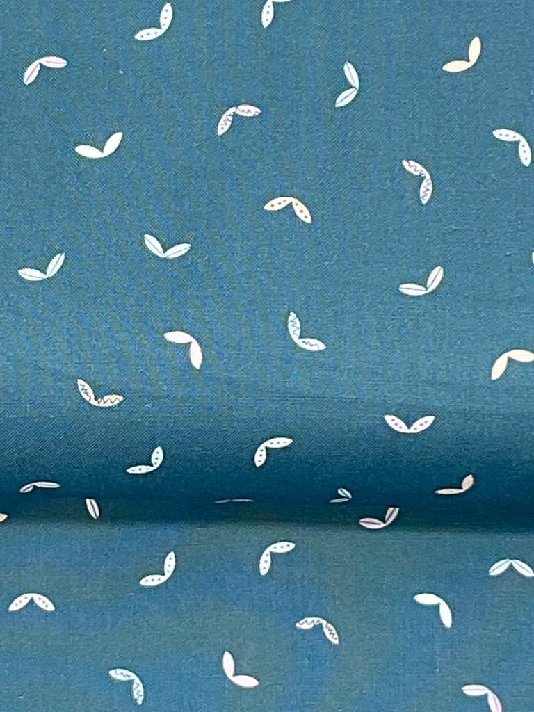 Petite Petals | Bluestone | Karen Lewis | Figo Fabrics | Hand Stitched Collection | half yard | Quilting Cotton