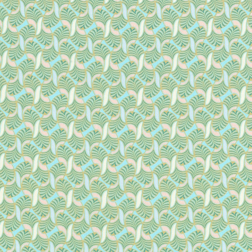 Wave Mint | From Robert Kaufman | Wishwell | Quilting cotton | Fabric by the yard or half