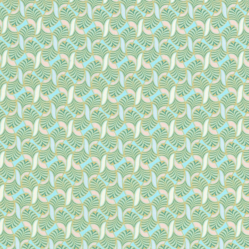 Wave Mint | From Robert Kaufman | Wishwell | Quilting cotton | Fabric by the yard or half
